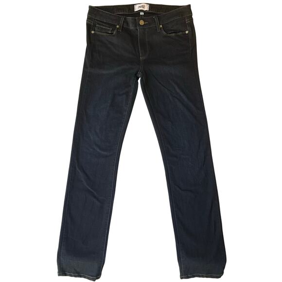 Paige Women Skyline Skinny Jeans size 28 Dark Blue Mid Rise Stretch Boot Cut - Picture 1 of 11